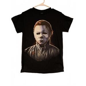 Halloween Michael Myers Horror Movie Graphic Black T-Shirt Mens Small